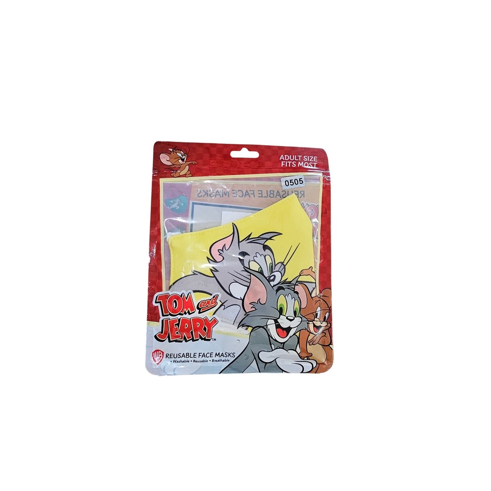 Tom Jerry Reusable Face Mask Adult Size Yellow Warner Bros Washable #503-505
